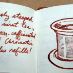 The lid is also a place to set the steeper. Handy! Tea basket