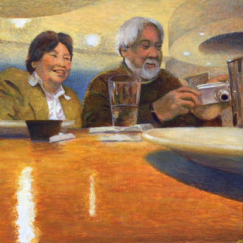 Lena and Manny After Dinner • 12" x 12"