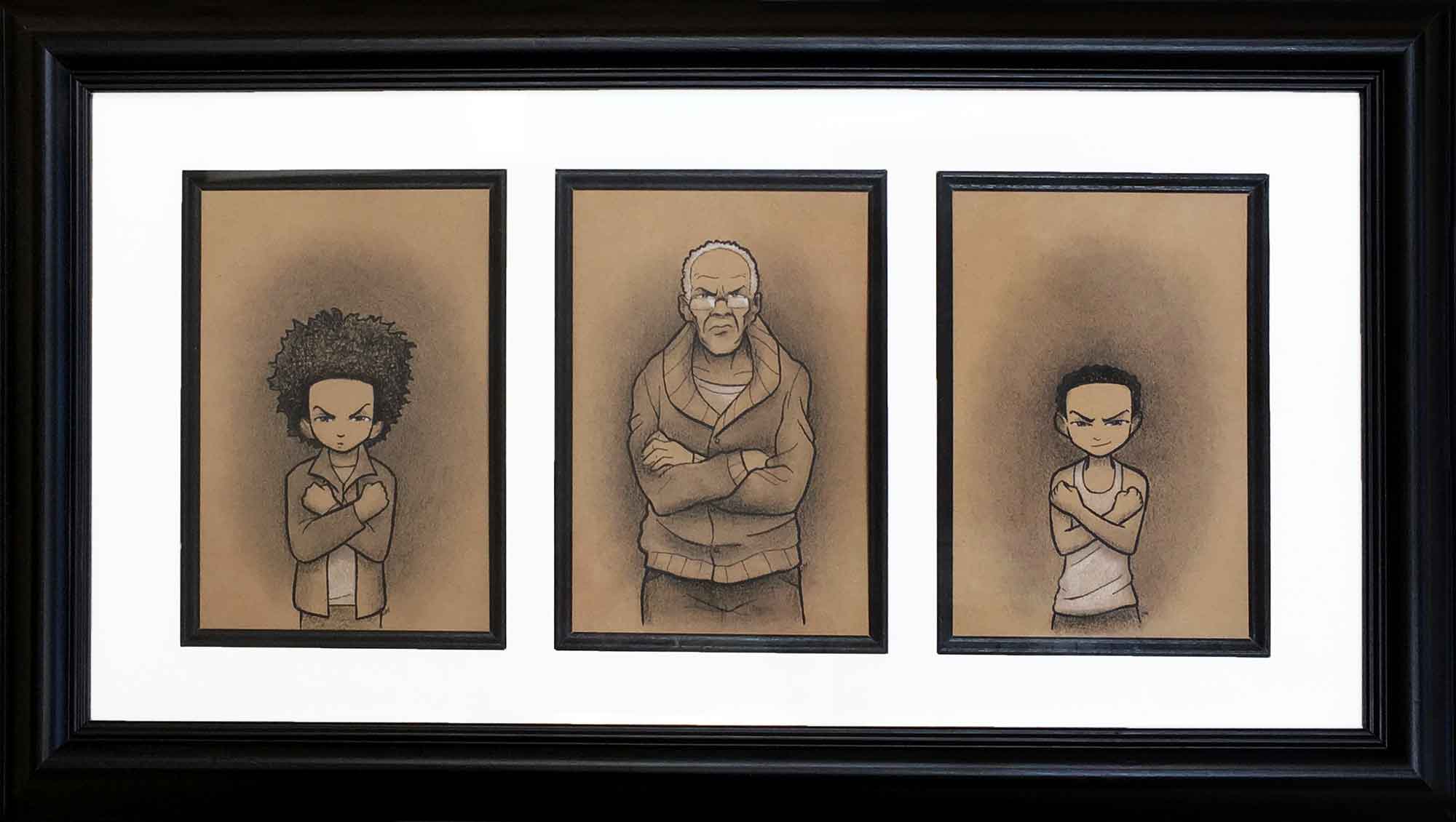 Boondocks Triptych • 23" x 13" framed