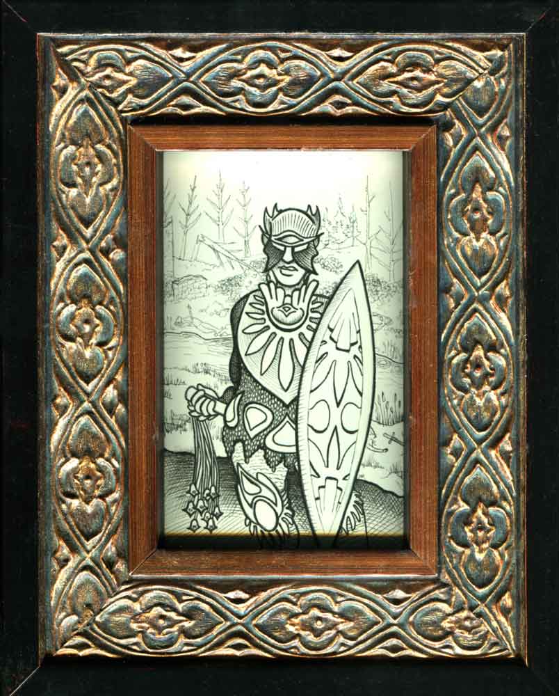 Bronze Warrior II • 7 7/8” x 9 7/8” framed