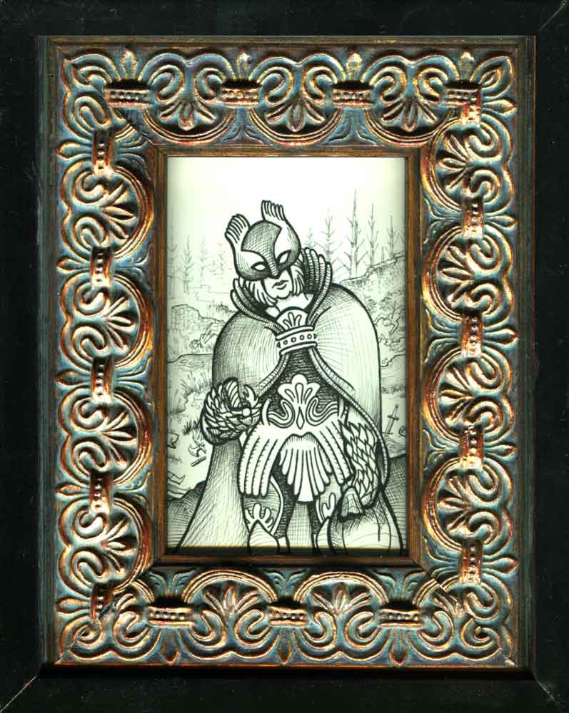 Bronze Warrior I • 7 7/8” x 9 7/8” framed