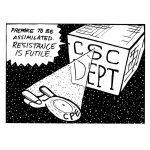 Cartoon about merging CPE into CSC Dept