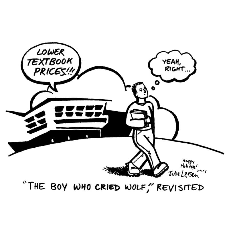 Cartoon about "lower" textbook prices
