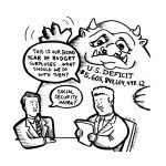 Cartoon about surplus and deficit