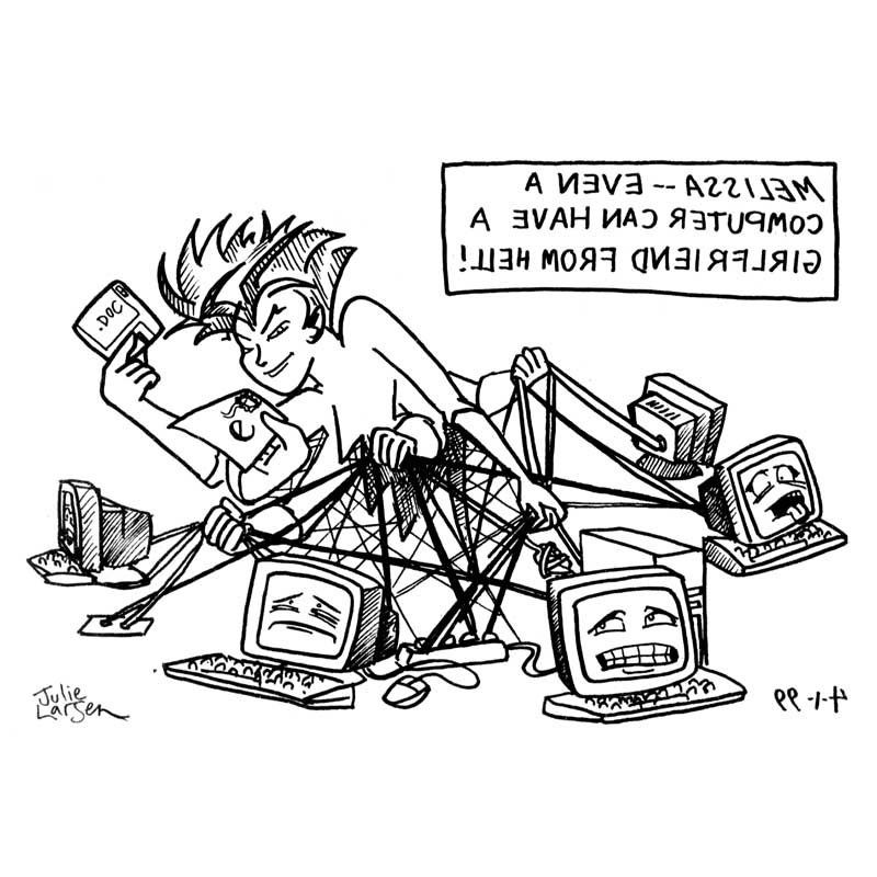 Cartoon about Melissa virus