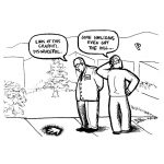 Cartoon about awareness seen as graffiti