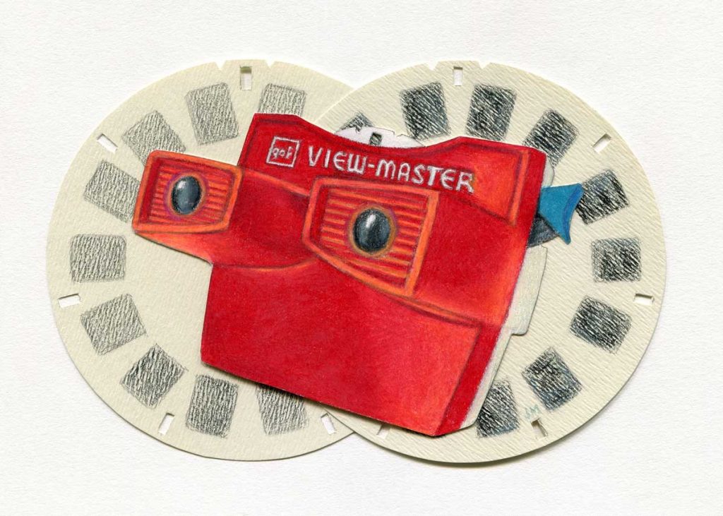 The View-Master • 7" x 5" • colored pencil on paper